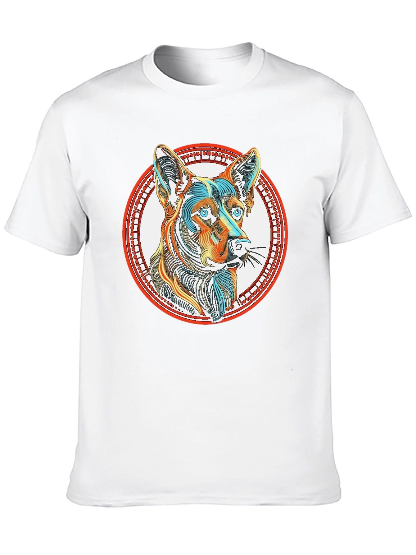 Abstract Dog Graphic Tee - Modern Canine Design
