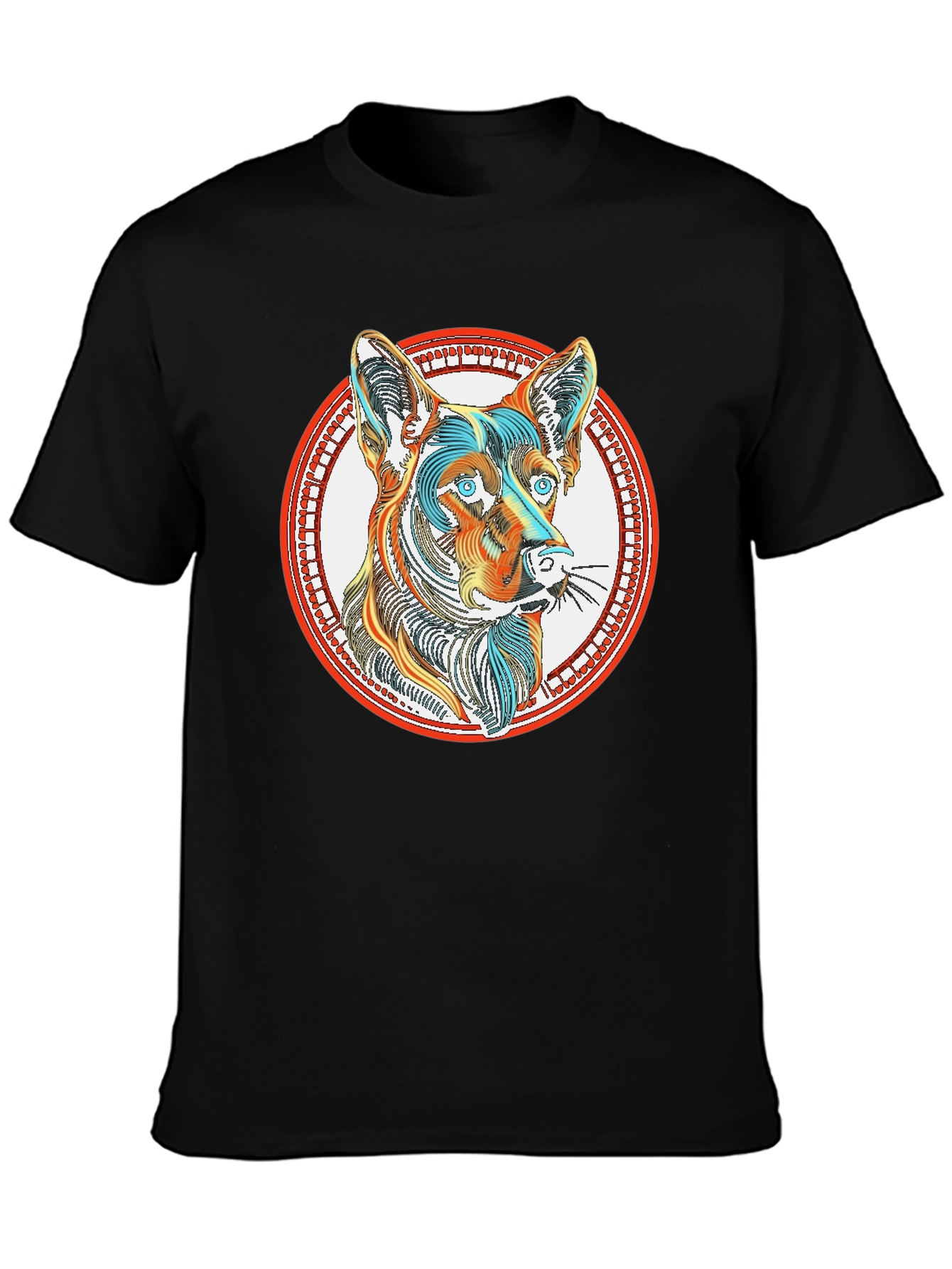 Abstract Dog Graphic Tee - Modern Canine Design