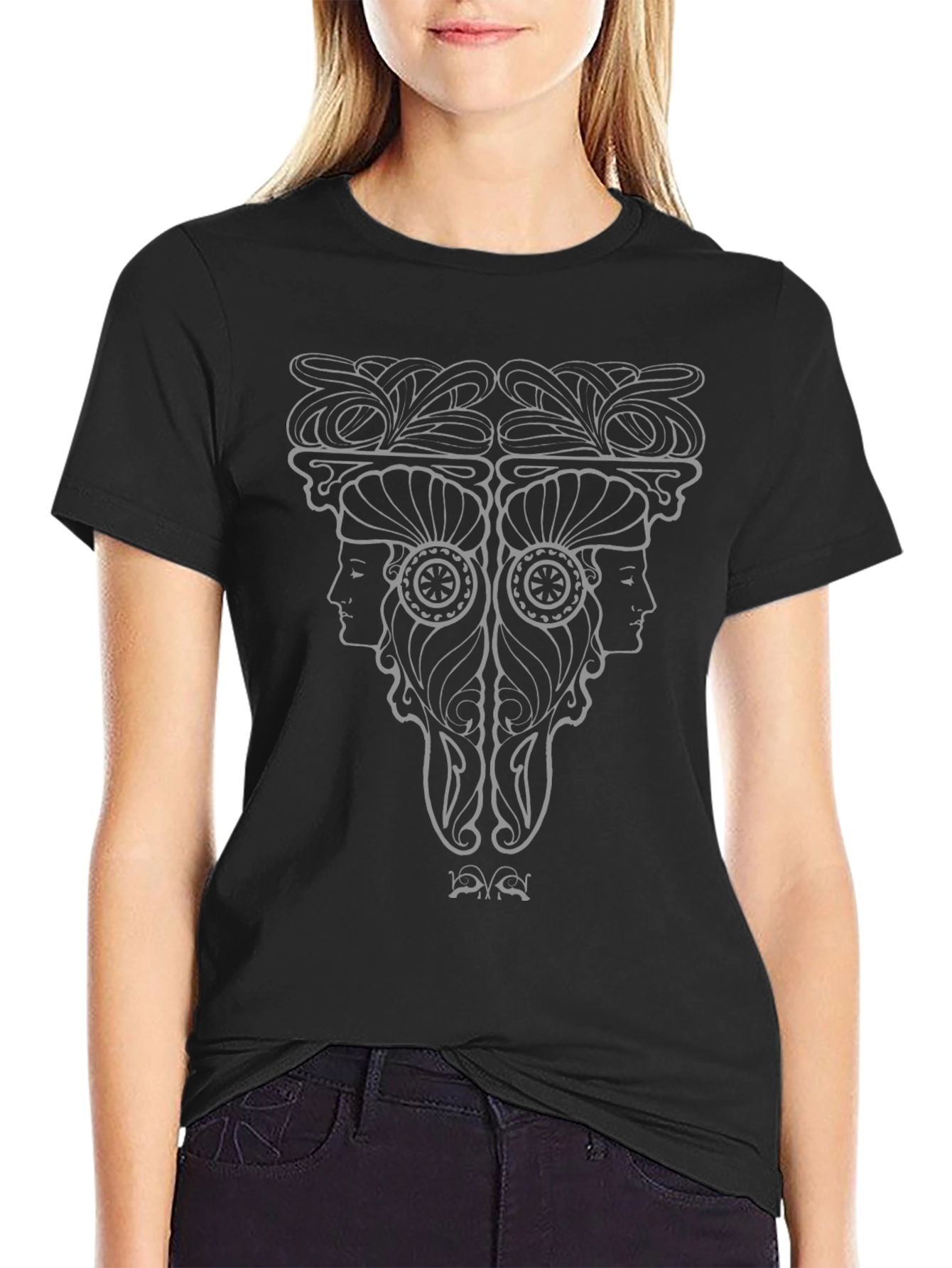 Abstract Twin Face Graphic Tee