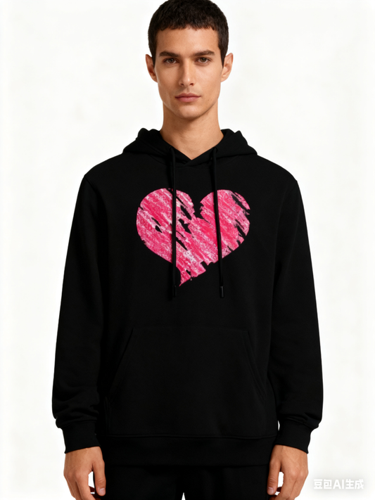 Pastel Heart Graphic Oversized Tee