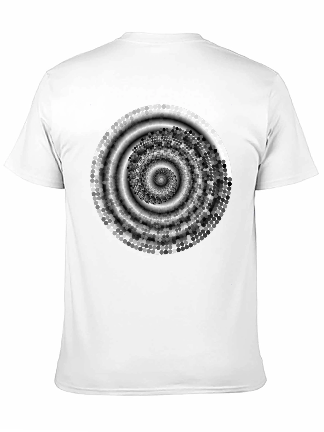 Abstract Spiral Design Black Cotton T-Shirt