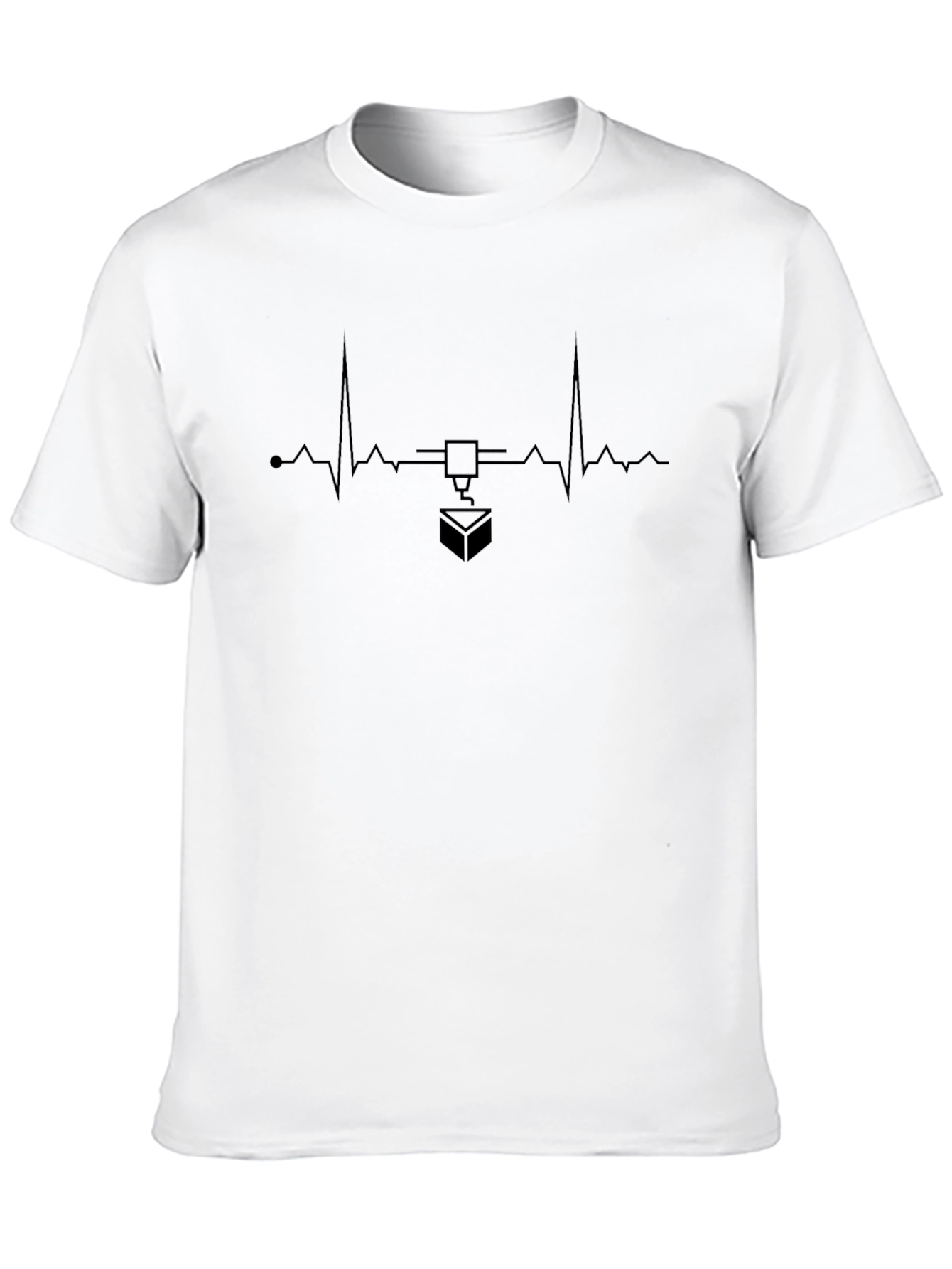 3D Printing Heartbeat T-Shirt - Black
