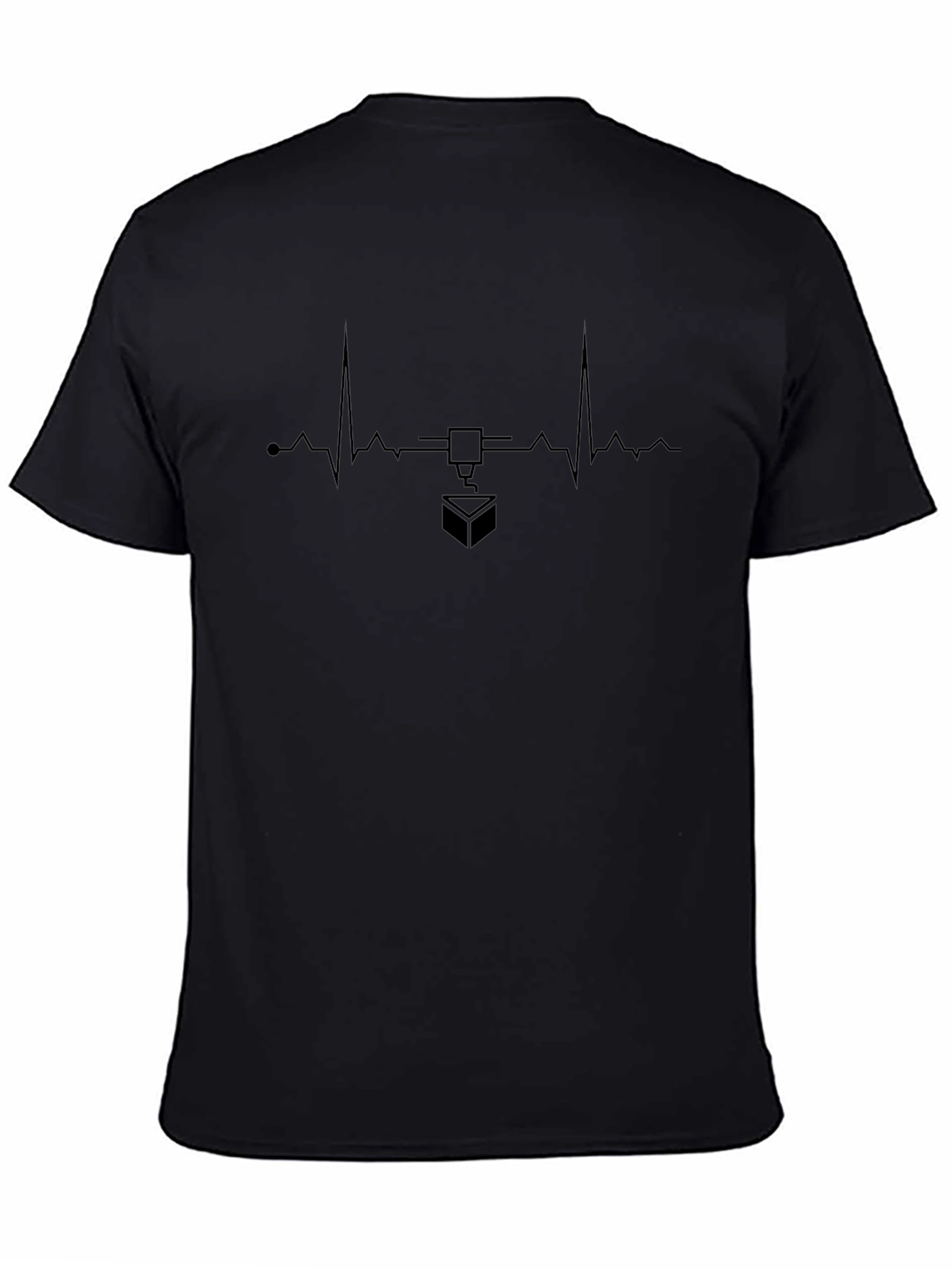 3D Printing Heartbeat T-Shirt - Black