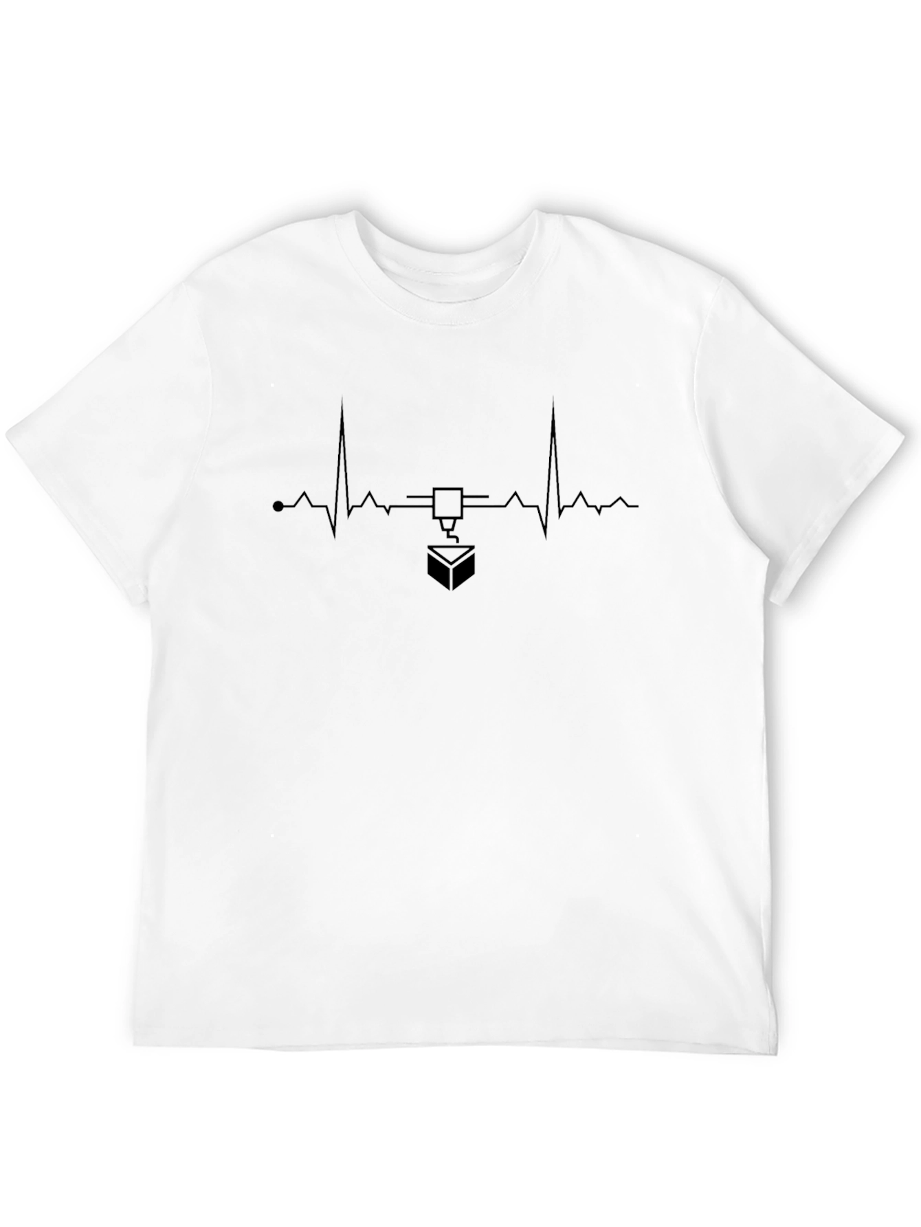 3D Printing Heartbeat T-Shirt - Black
