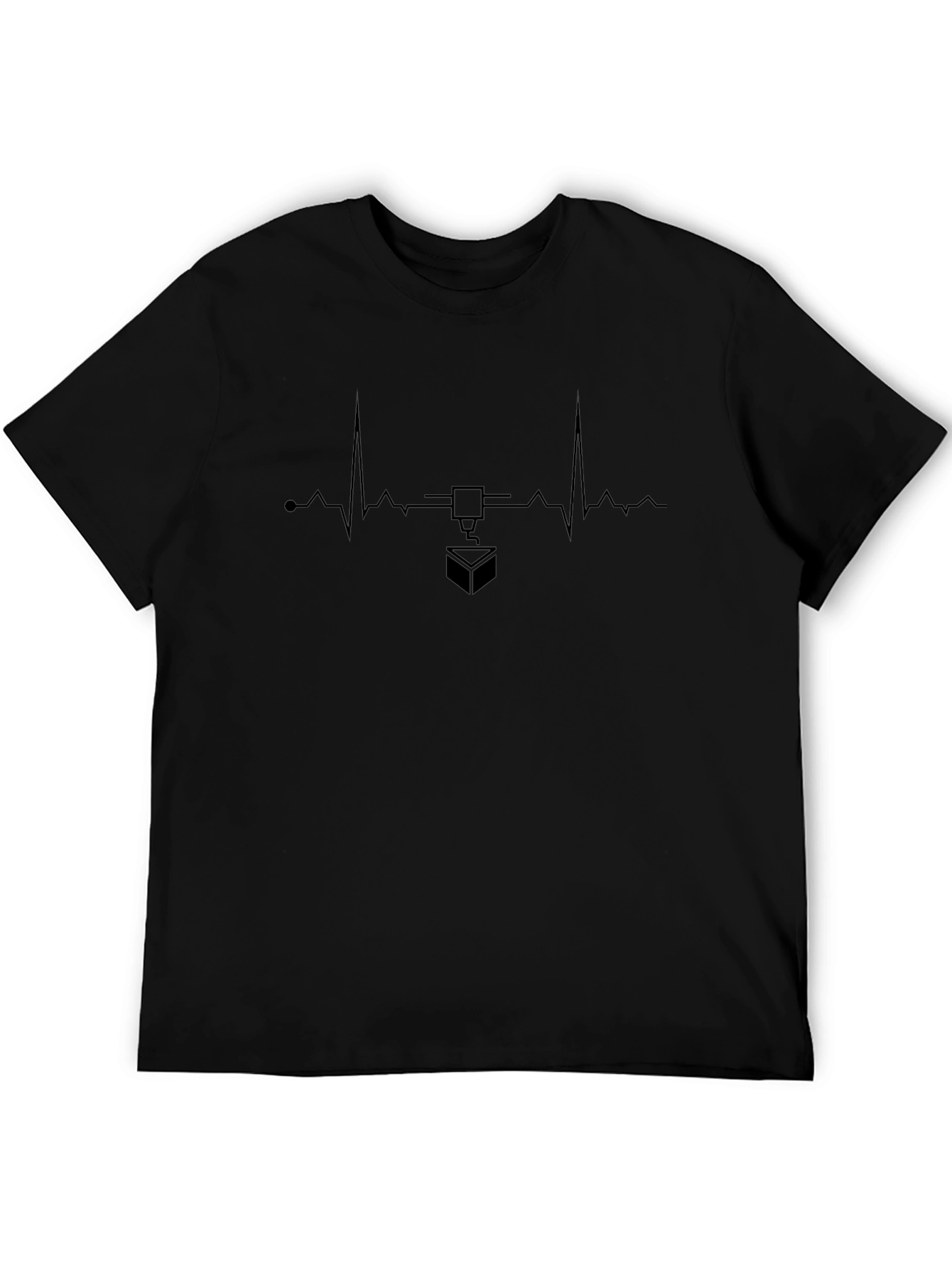 3D Printing Heartbeat T-Shirt - Black