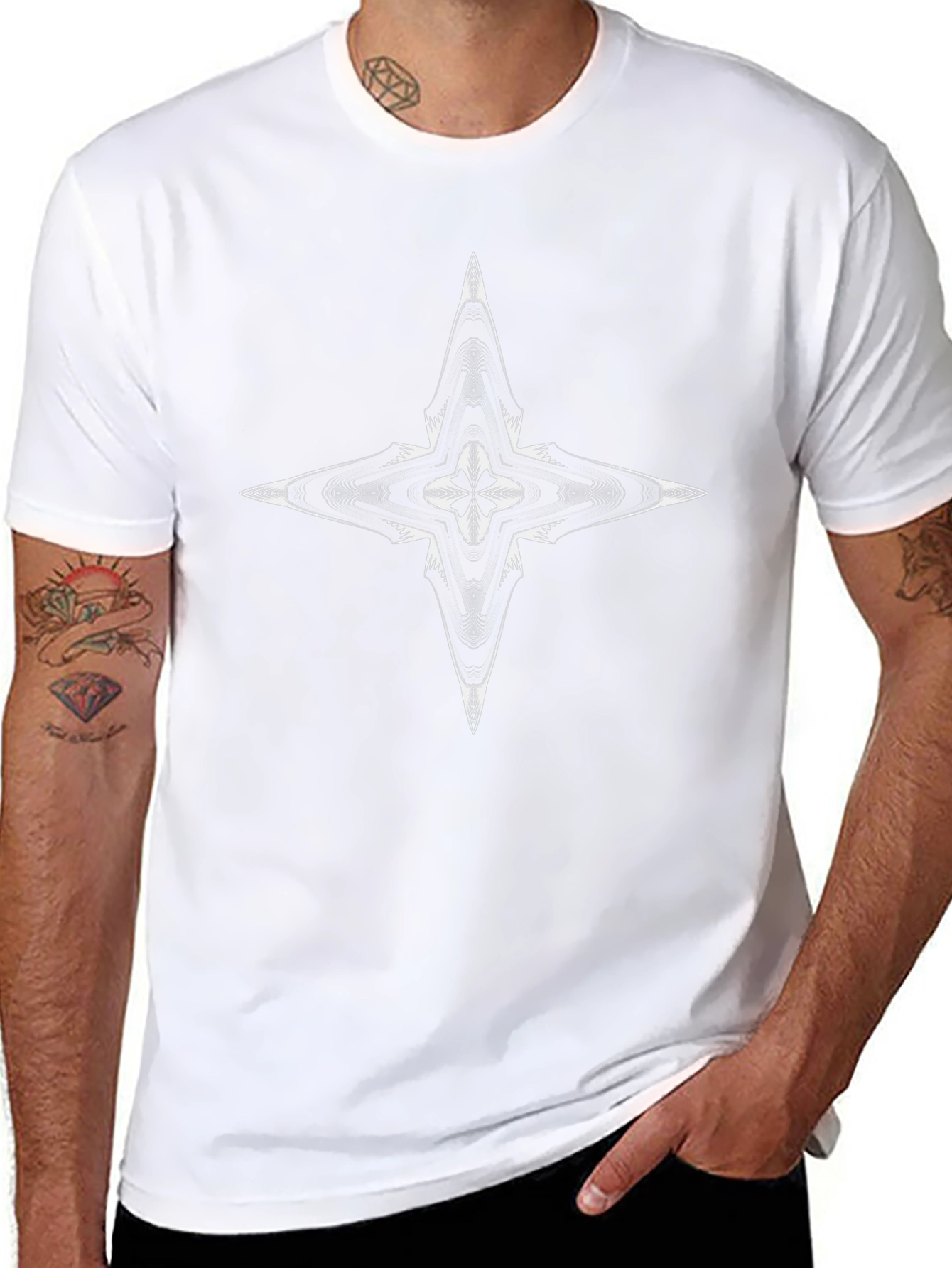 Abstract Star Graphic Black T-Shirt