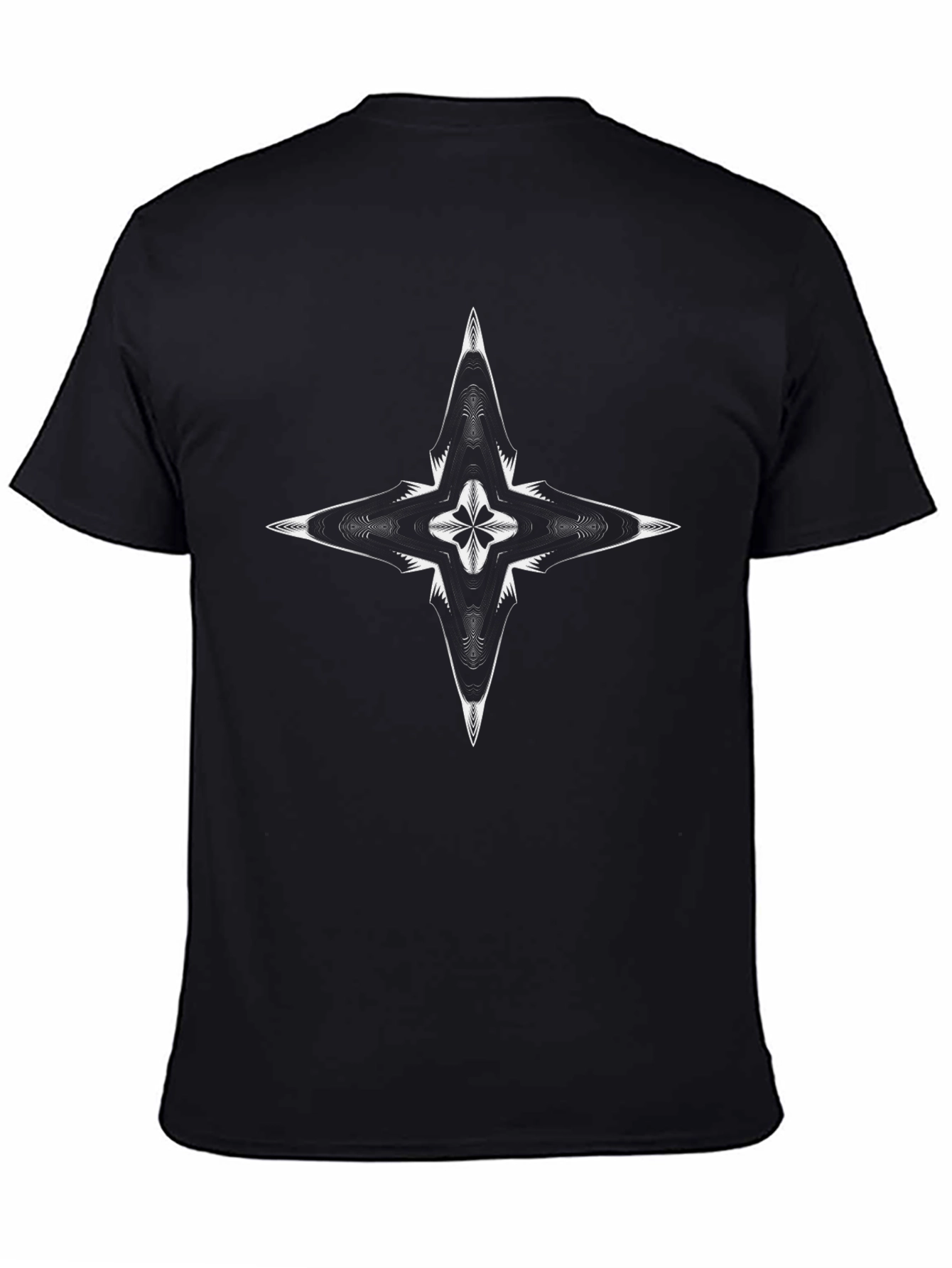 Abstract Star Graphic Black T-Shirt