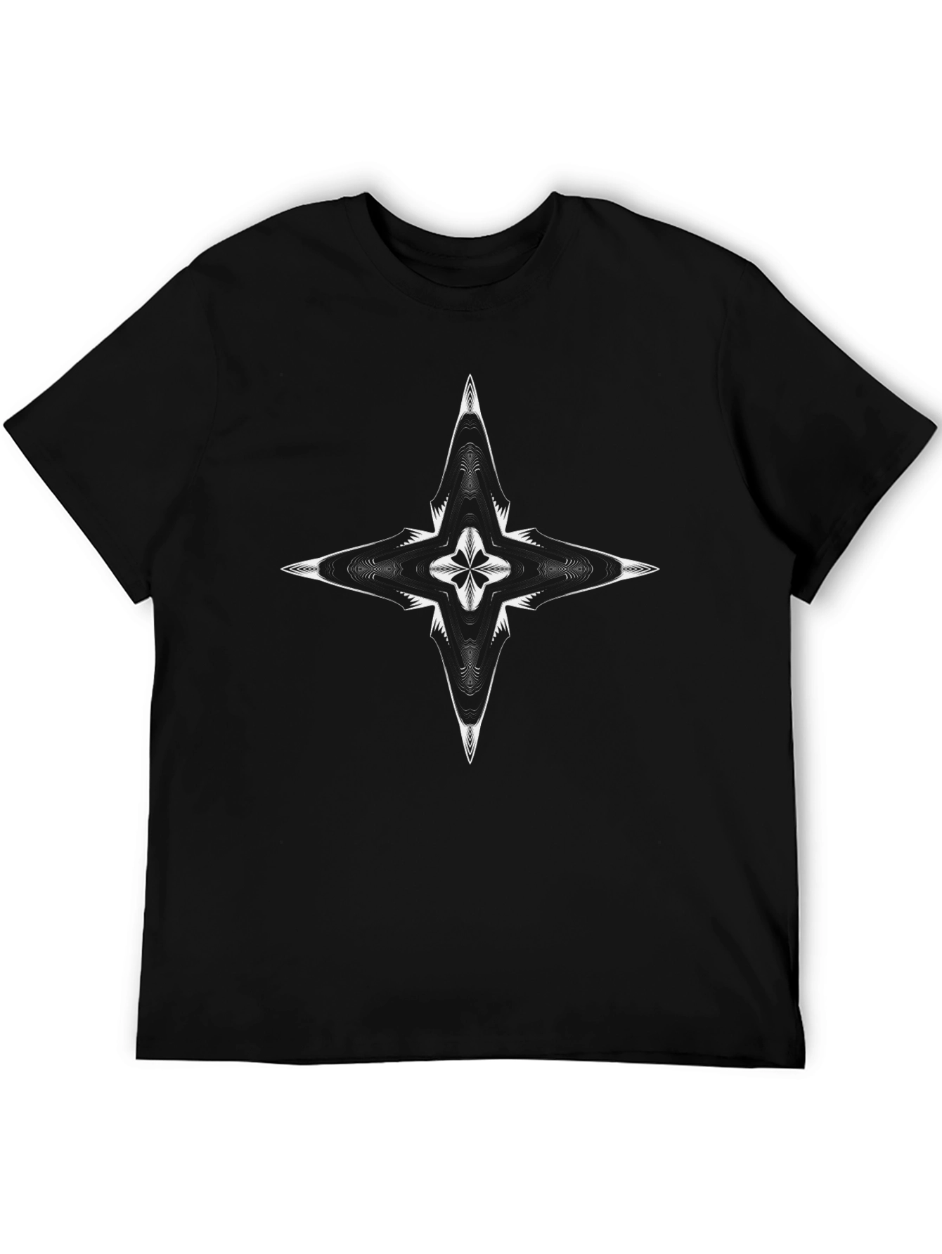 Abstract Star Graphic Black T-Shirt