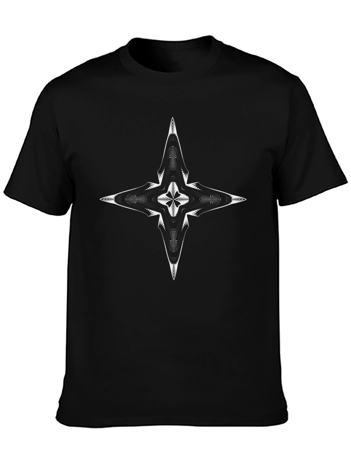 Abstract Star Graphic Black T-Shirt