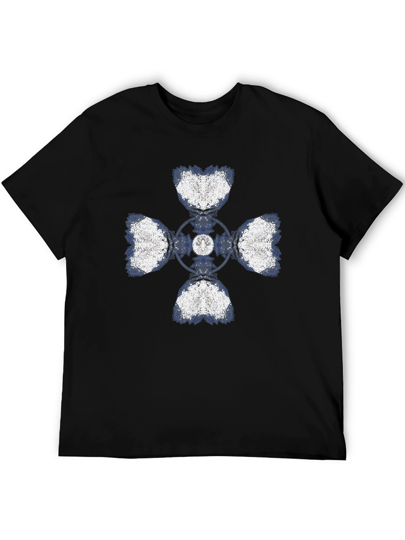 Abstract Cross Graphic Print T-Shirt - Black