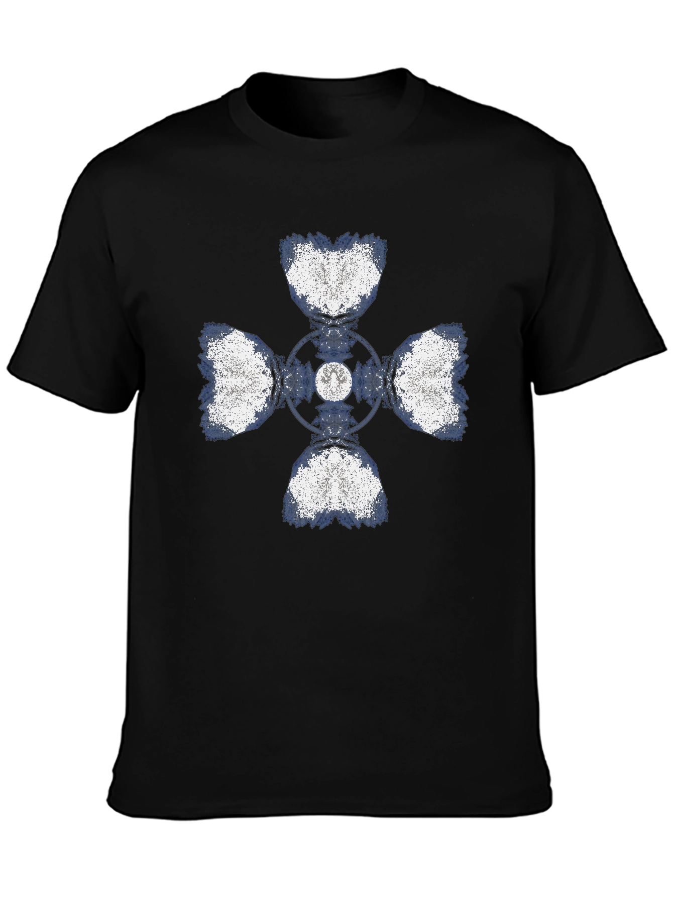 Abstract Cross Graphic Print T-Shirt - Black