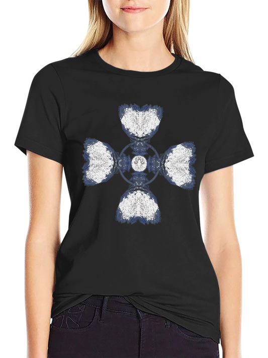 Abstract Cross Graphic Print T-Shirt - Black