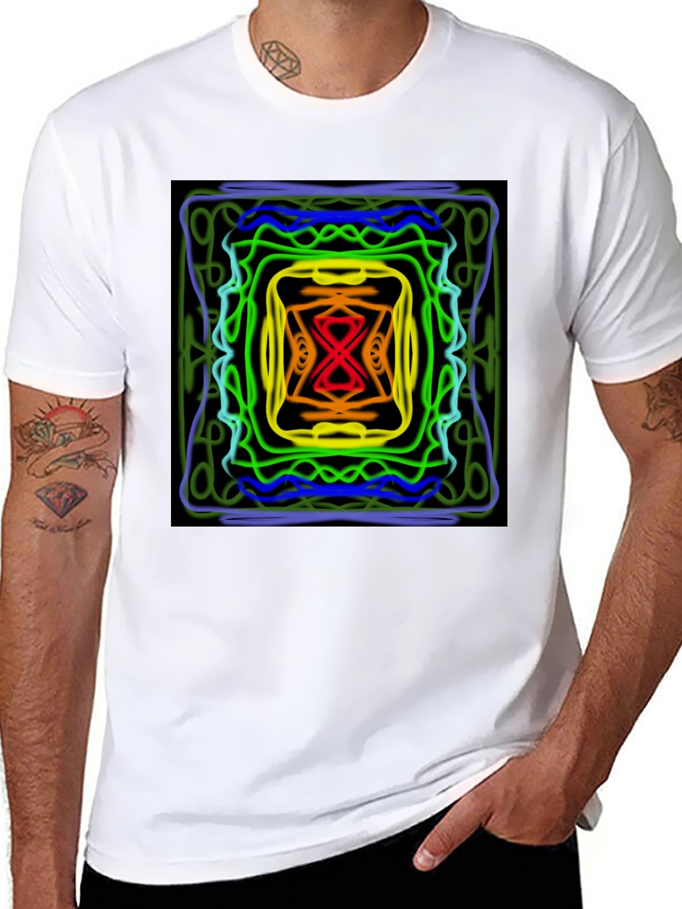 Abstract Graphic Print Black T-Shirt