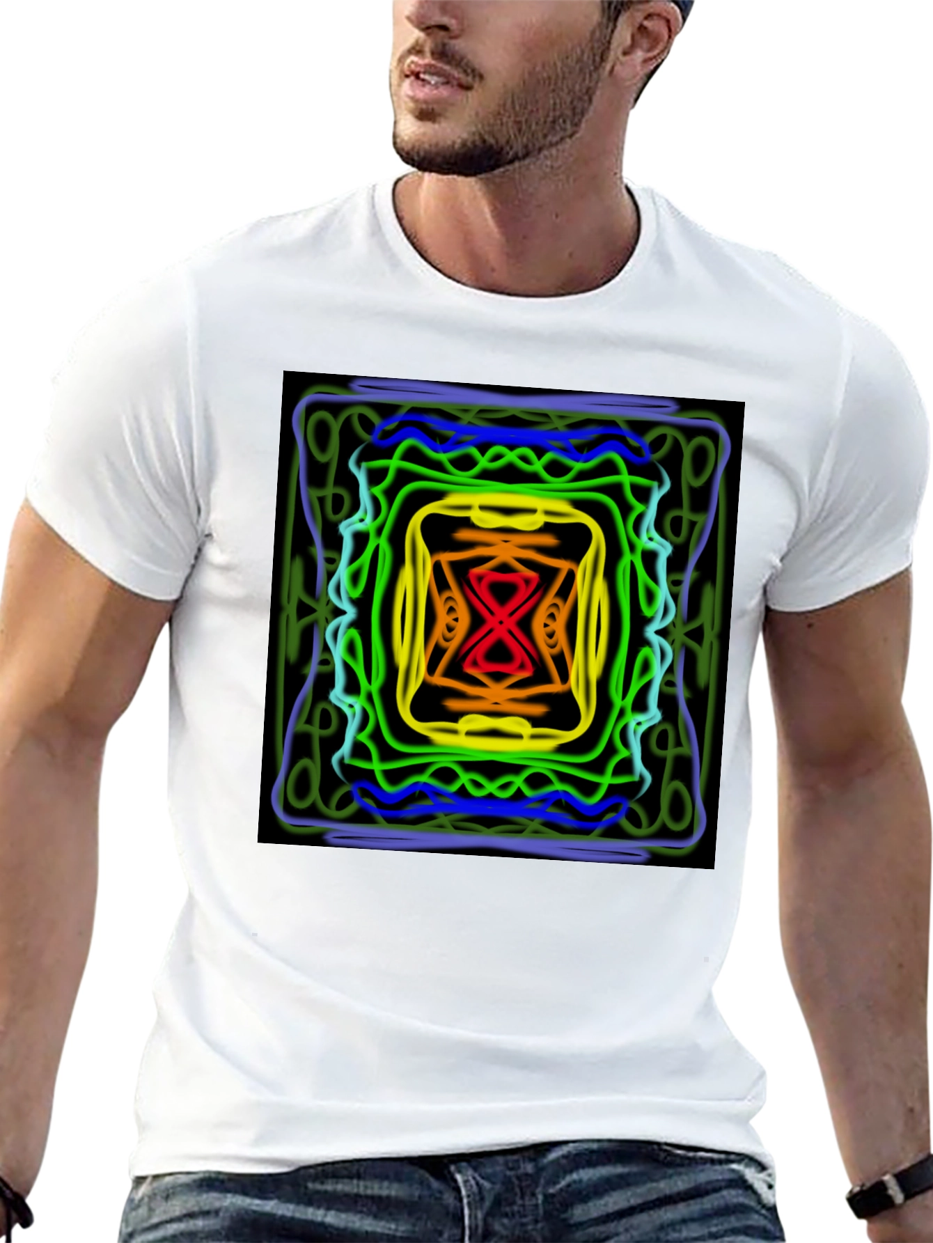 Abstract Graphic Print Black T-Shirt