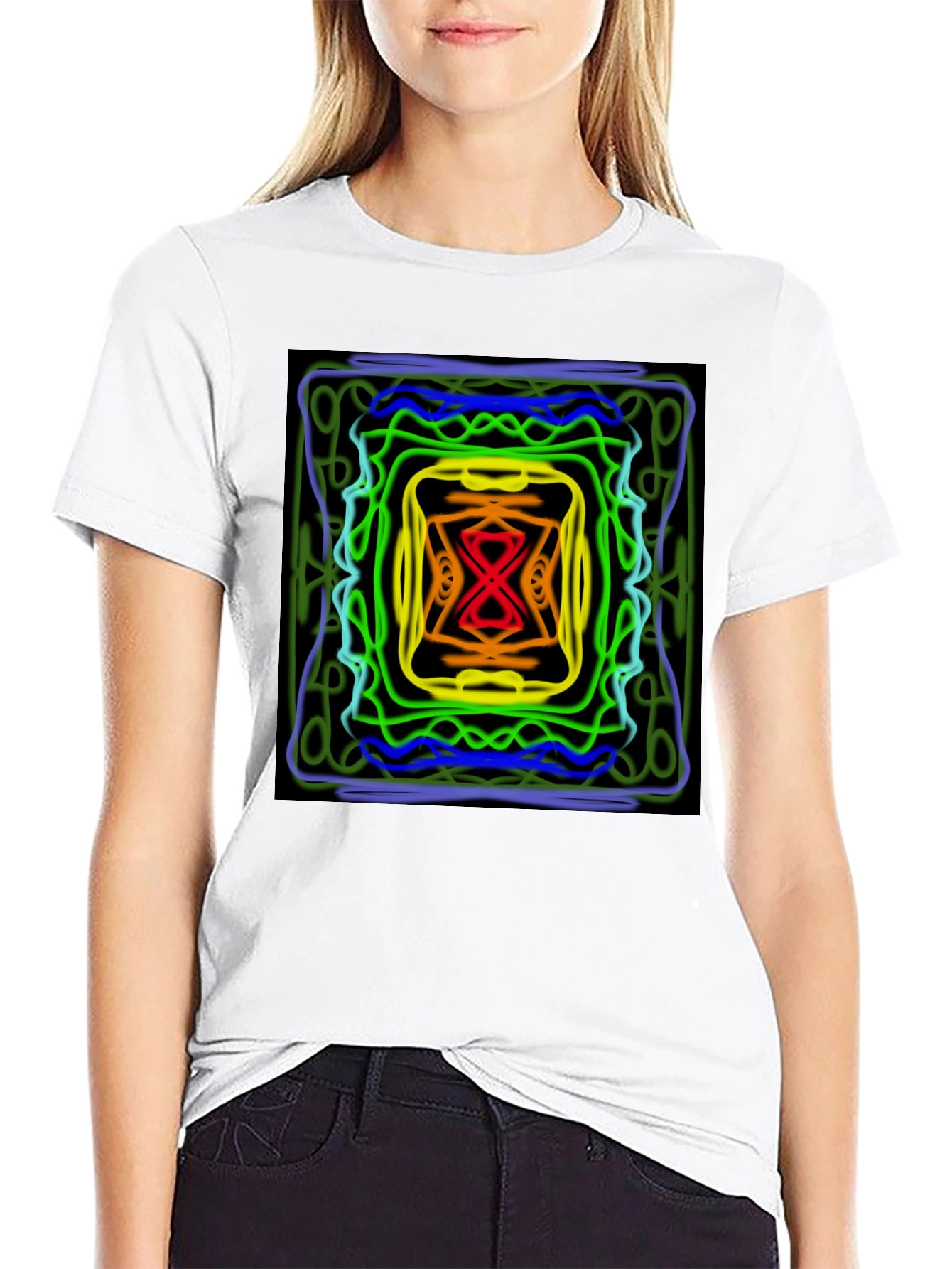Abstract Graphic Print Black T-Shirt